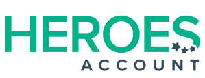 Heroes account logo in green and navy color